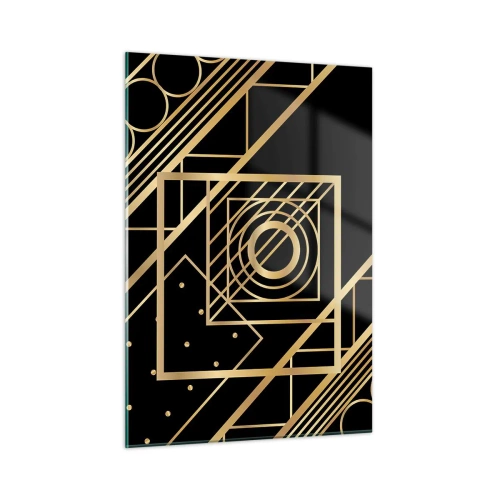 Quadro em vidro - Geometria dourada - 50x70 cm