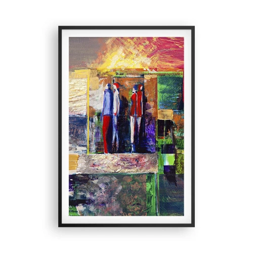 Pôster com moldura preta - Relacionamentos e emoções - 61x91 cm