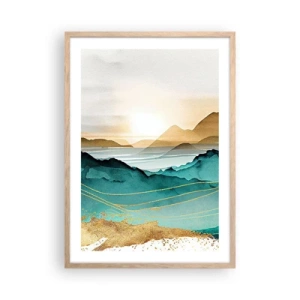 Pôster com moldura de carvalho claro - À beira da abstração – paisagem - 50x70 cm