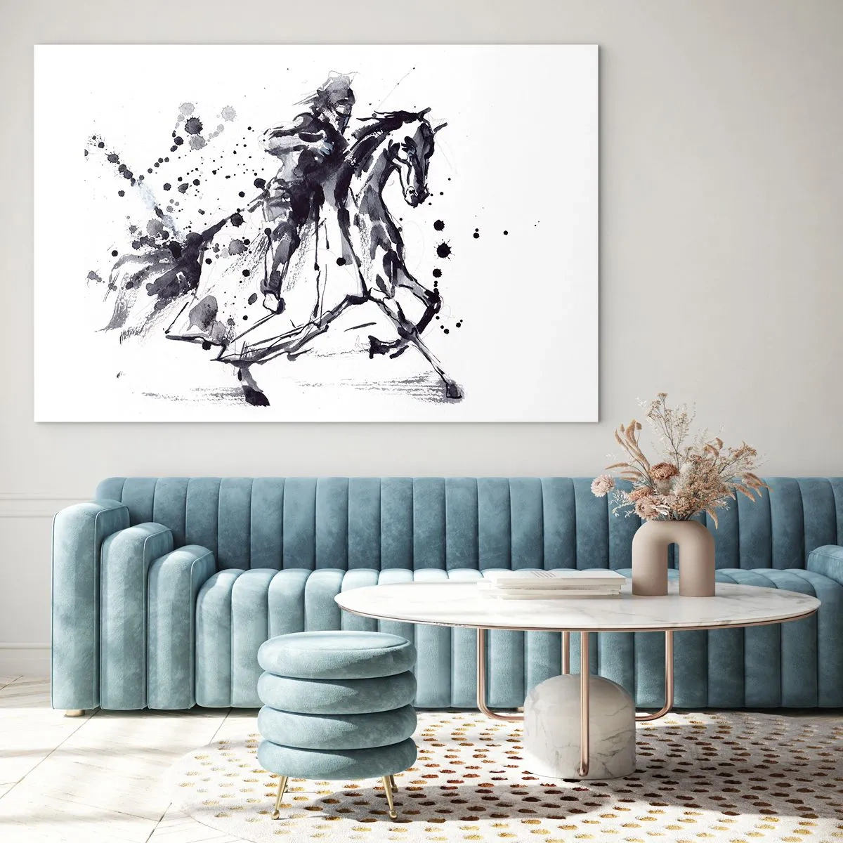 Quadro em vidro - Cavaleiro Negro - 100x70 cm