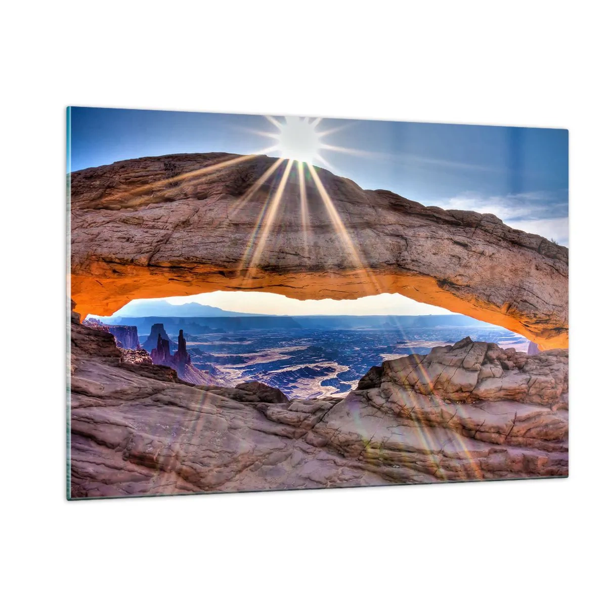 Quadro em vidro - Através do portão de pedra - 120x80 cm