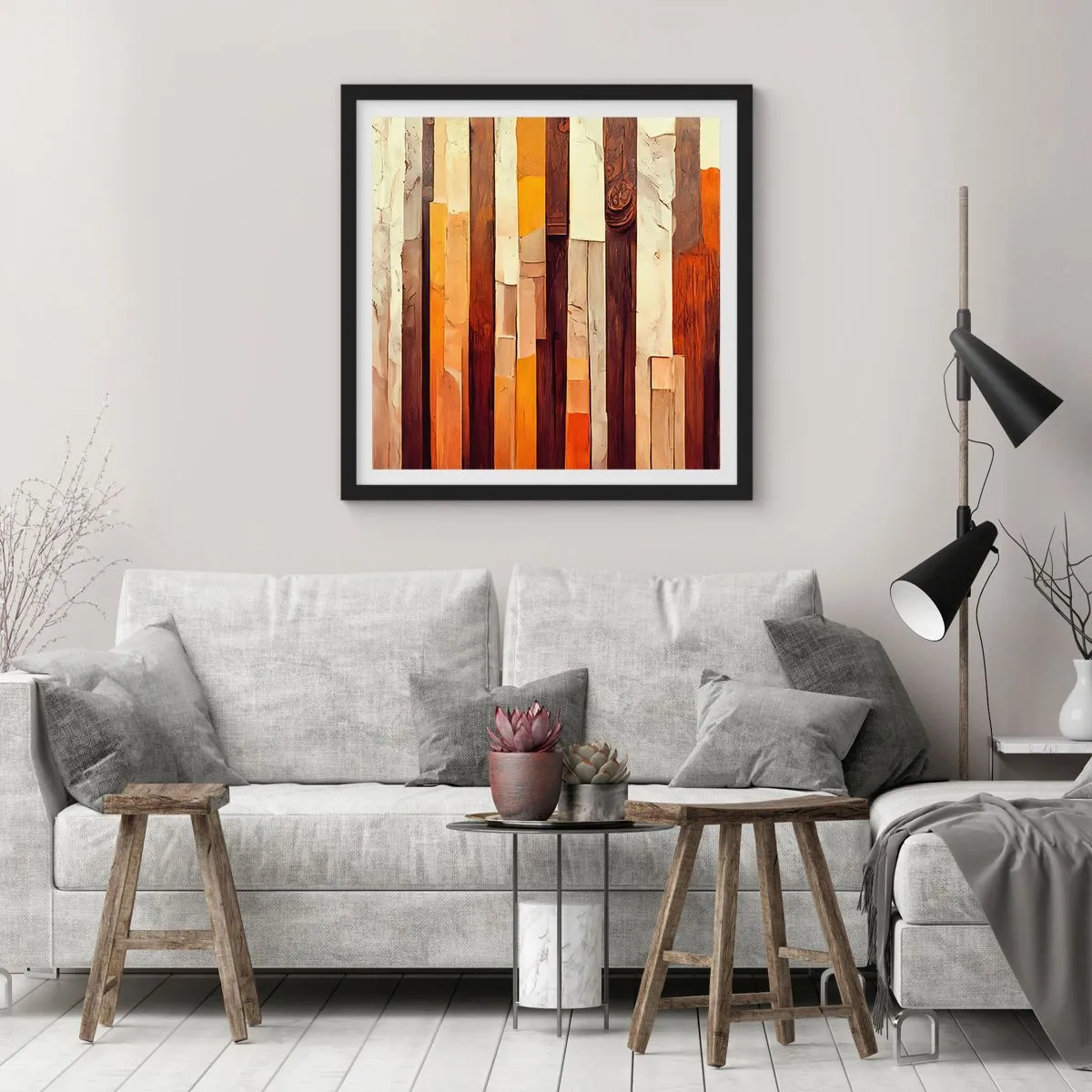Pôster com moldura preta - Hino das árvores da floresta - 30x30 cm