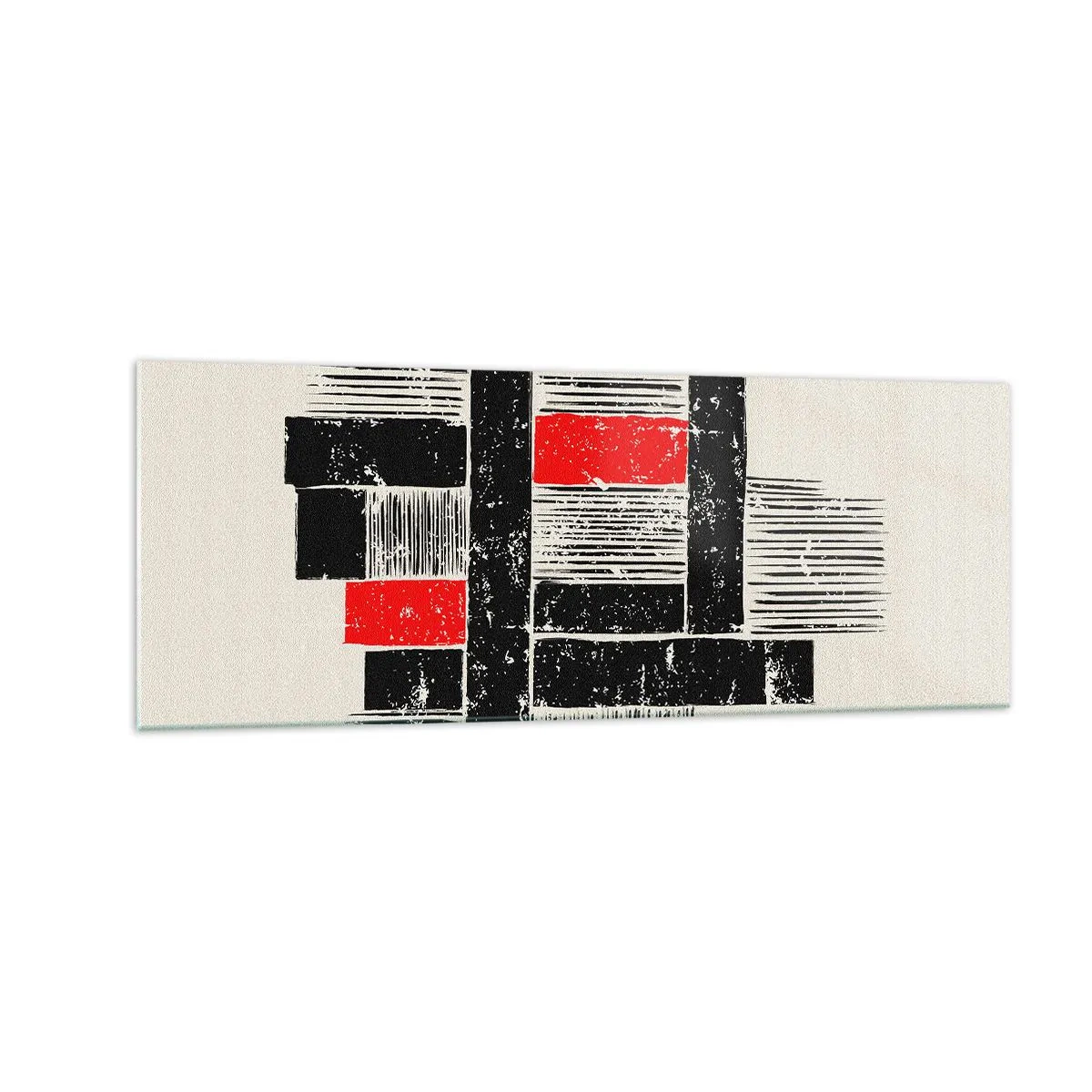 Quadro em vidro - Vermelho e preto - 140x50 cm