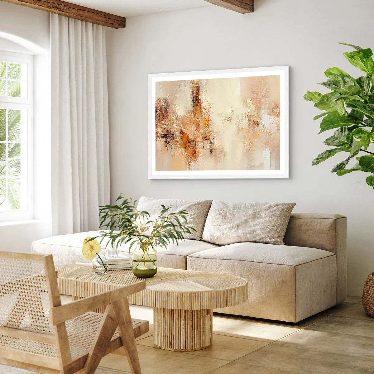 Pôster em moldura branca - Alma de âmbar - 70x50 cm