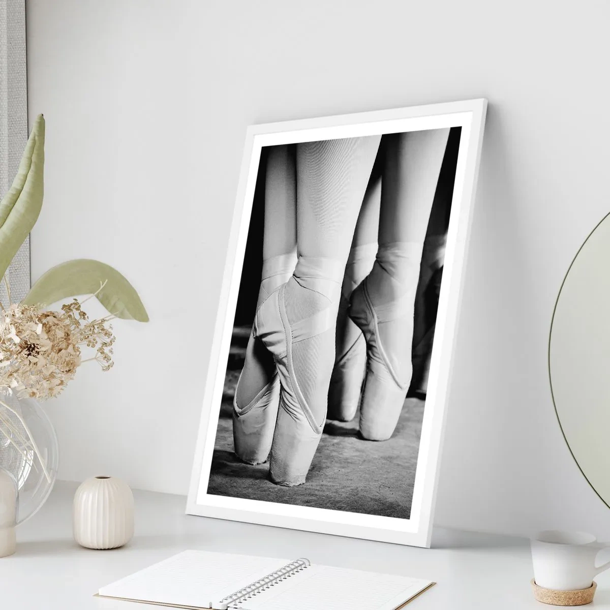 Pôster em moldura branca - Juntos, com leveza - 70x100 cm