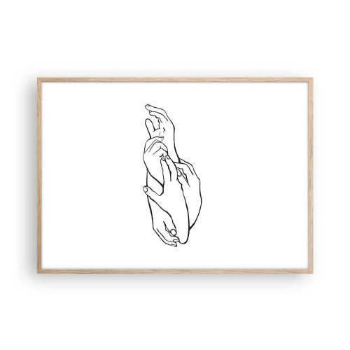 Pôster com moldura de carvalho claro - Bom toque - 100x70 cm