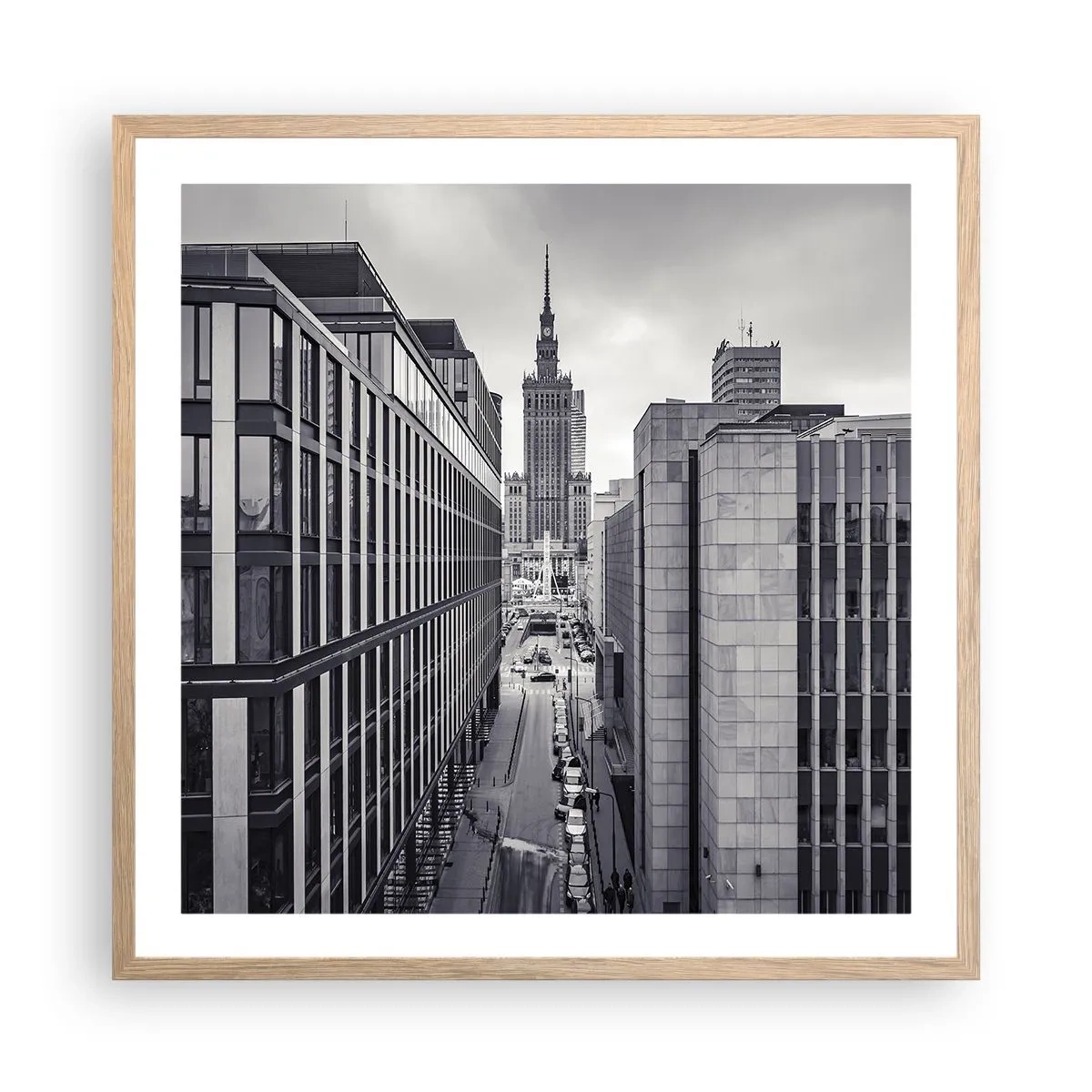 Pôster com moldura de carvalho claro - Vale de Varsóvia - 60x60 cm