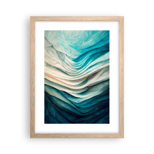 Pôster com moldura de carvalho claro - Insaciabilidade azul - 30x40 cm