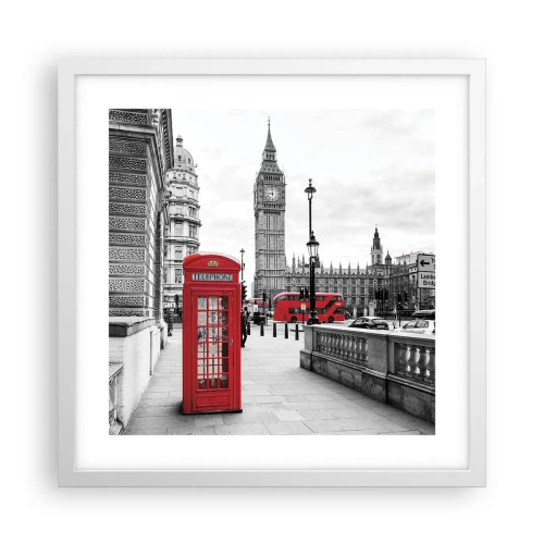 Pôster em moldura branca - Sem dúvida, Londres - 40x40 cm