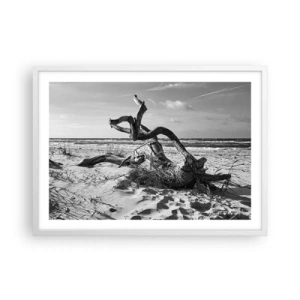 Pôster em moldura branca - Escultura do mar - 70x50 cm