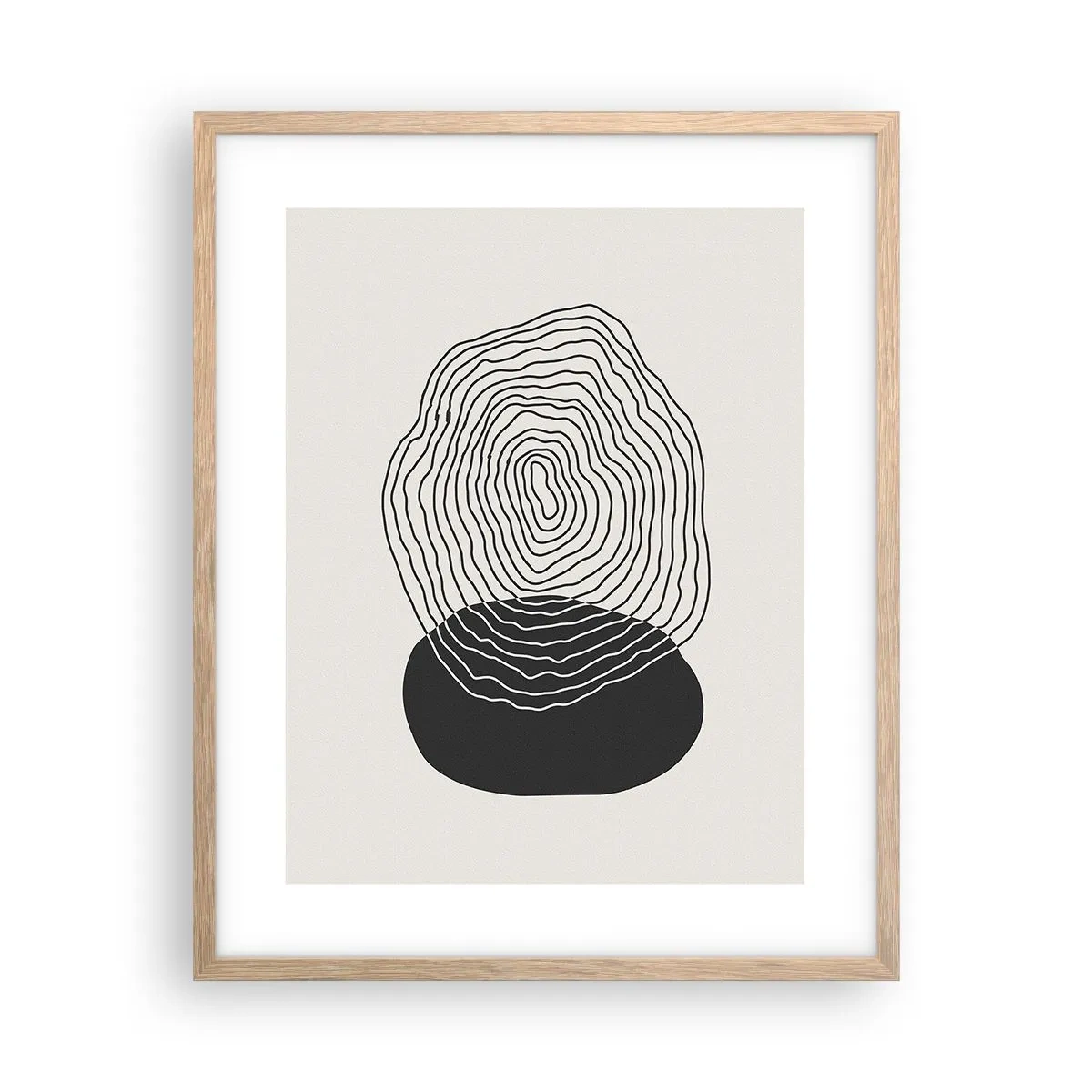 Pôster com moldura de carvalho claro - Duração e vibração - 40x50 cm