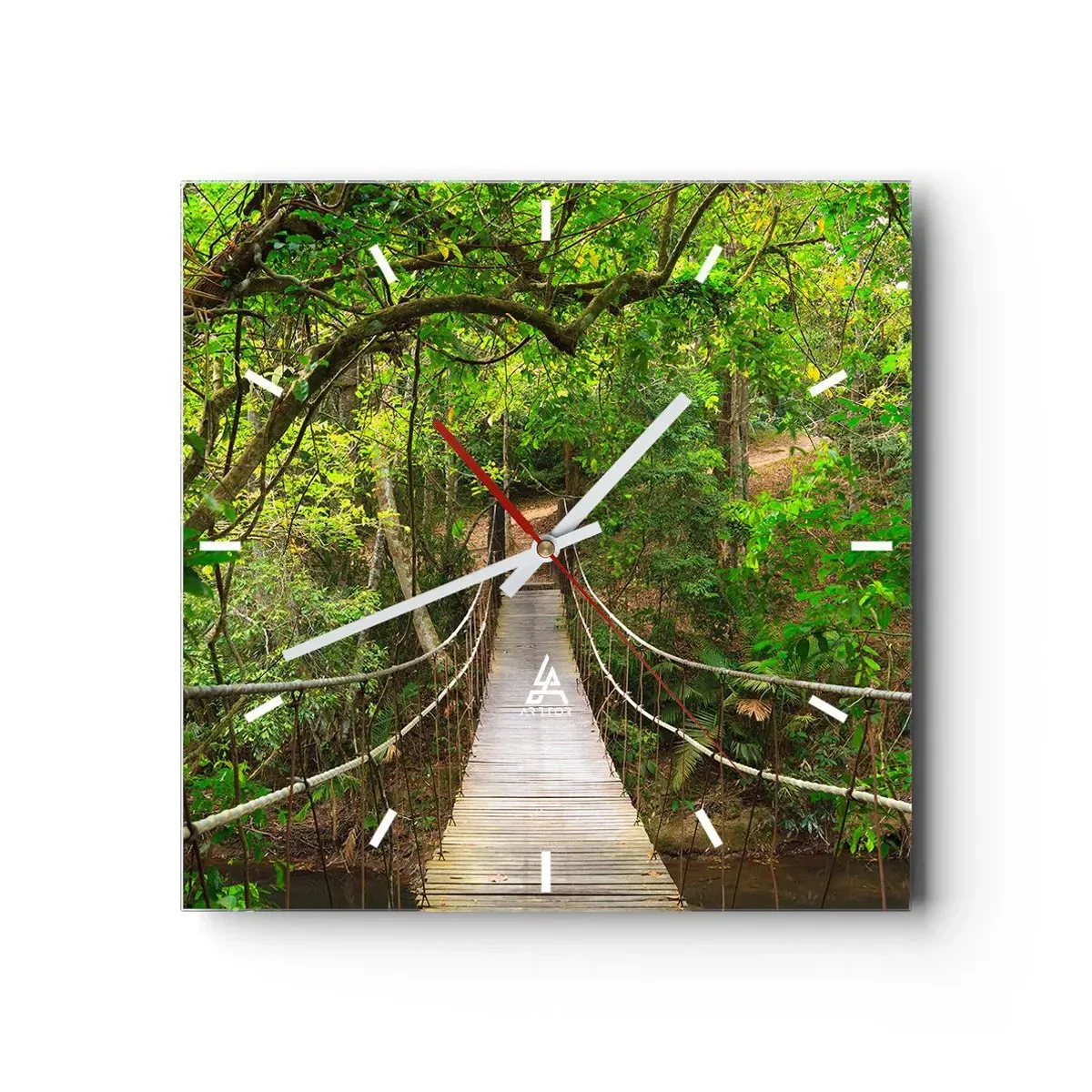 Relógio de parede - Relógio em vidro - Porque há uma videira a crescer no jardim - 40x40 cm