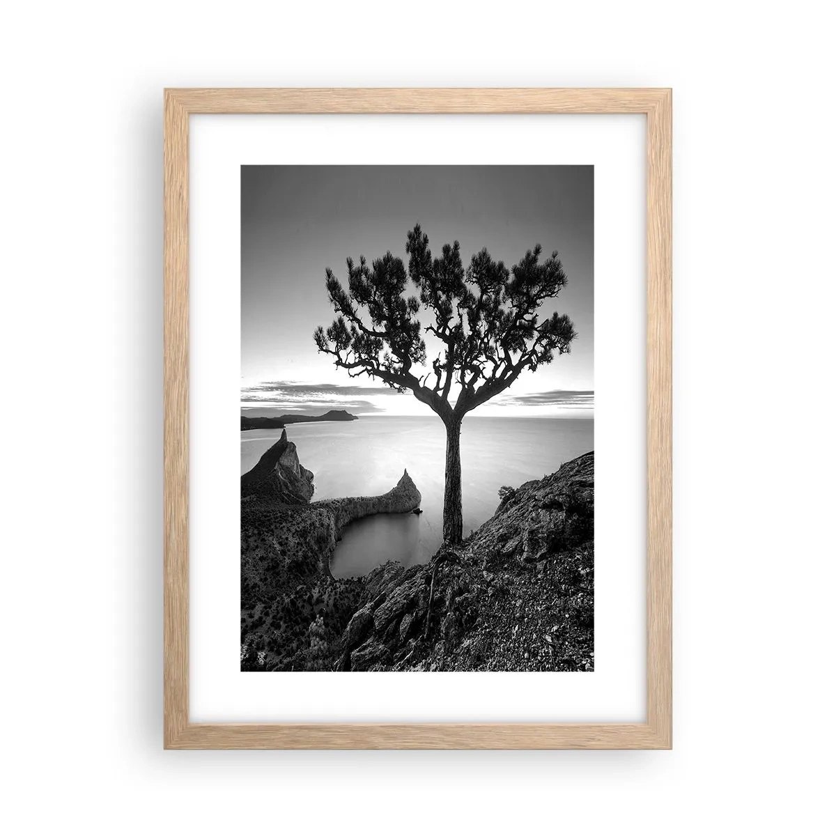 Pôster com moldura de carvalho claro - Paz até ao horizonte - 30x40 cm