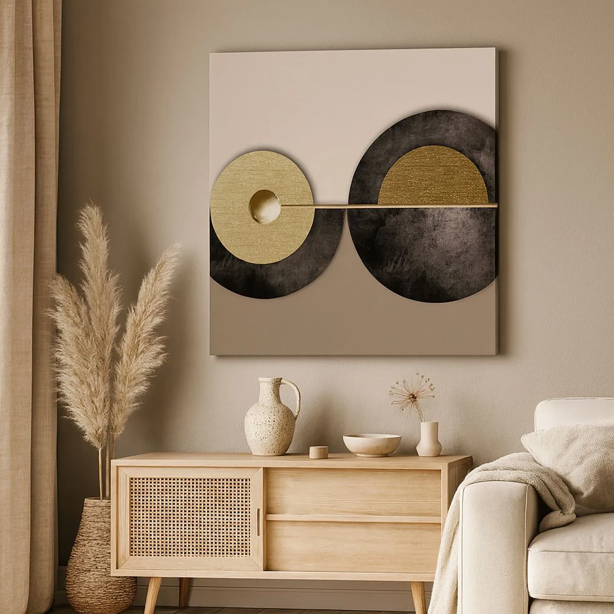 Quadro em tela - Variações ao redor do círculo - 30x30 cm