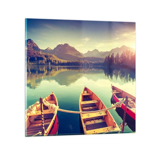 Quadro em vidro - Viver de acordo com as suas leis - 50x50 cm