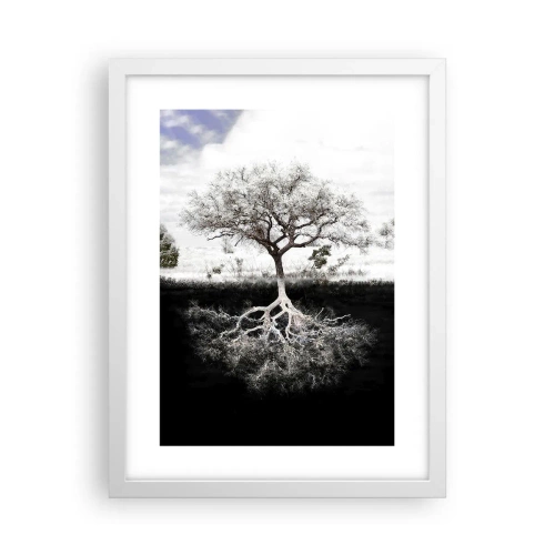 Pôster em moldura branca - Descobrir a natureza do mundo - 30x40 cm