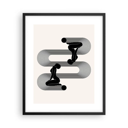 Pôster com moldura preta - Simetria sensual - 40x50 cm