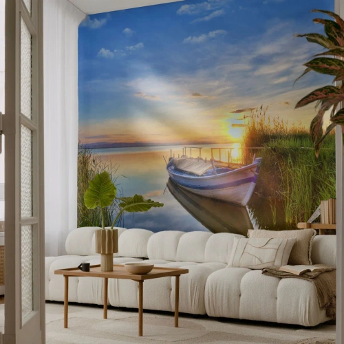 Papel de Parede Autocolante Deluxe Sticker - Enseada de sonhos realizados - Paisagem, Lago, Lodź - 250x175 cm