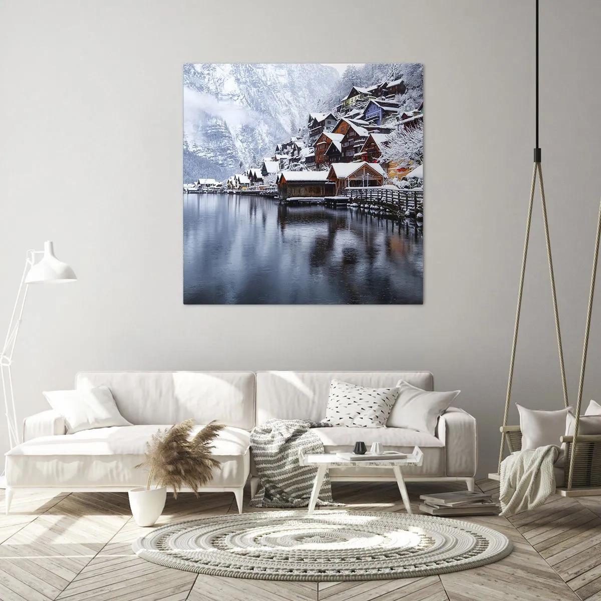Quadro em tela - Na decoração de inverno - 70x70 cm