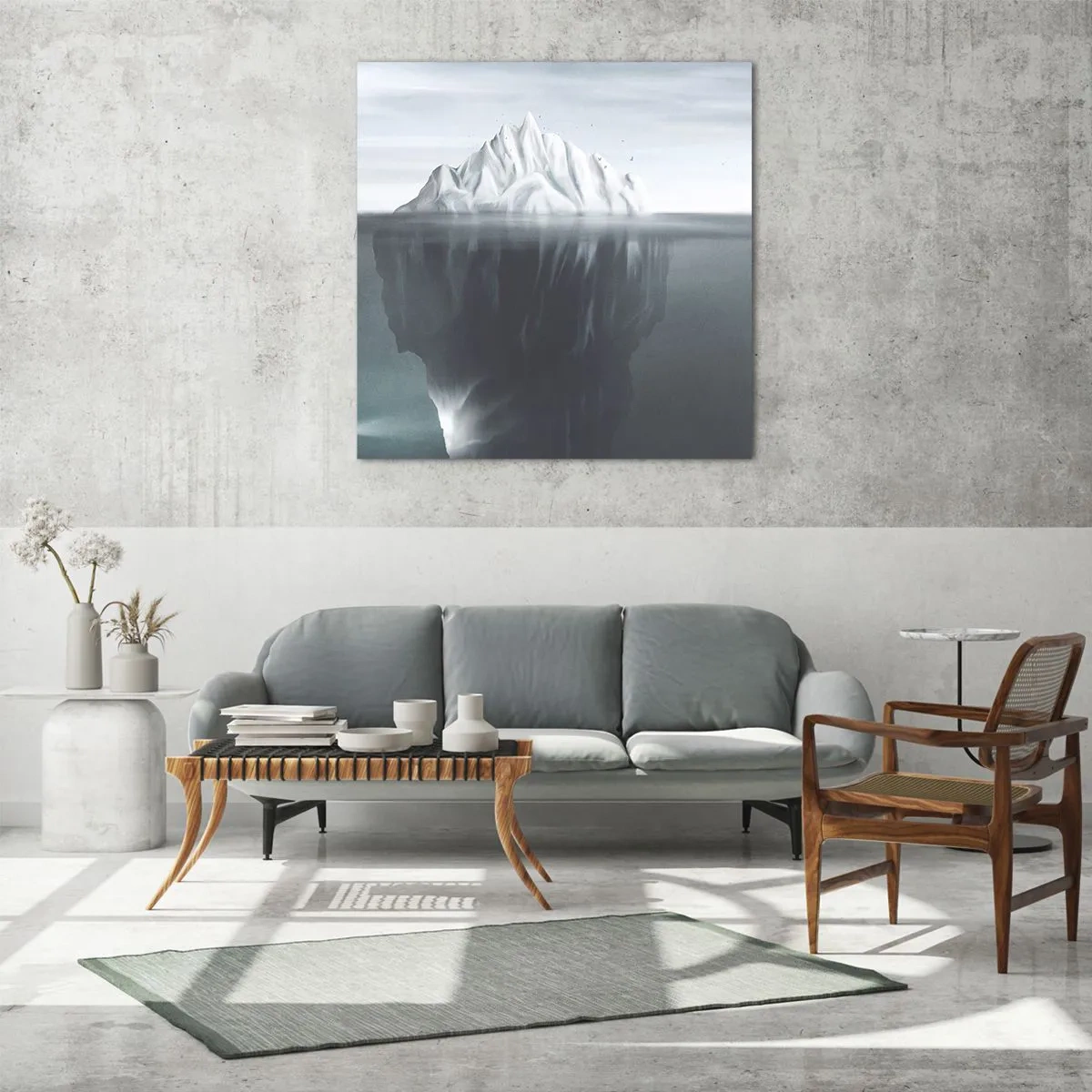 Quadro em vidro - Mistério subaquático - 70x70 cm