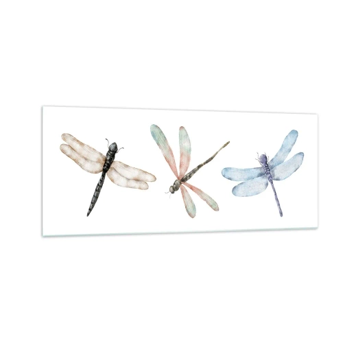 Quadro em vidro - Libélulas sem peso - 100x40 cm