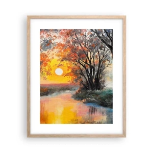 Pôster com moldura de carvalho claro - Vibrações de outono - 40x50 cm