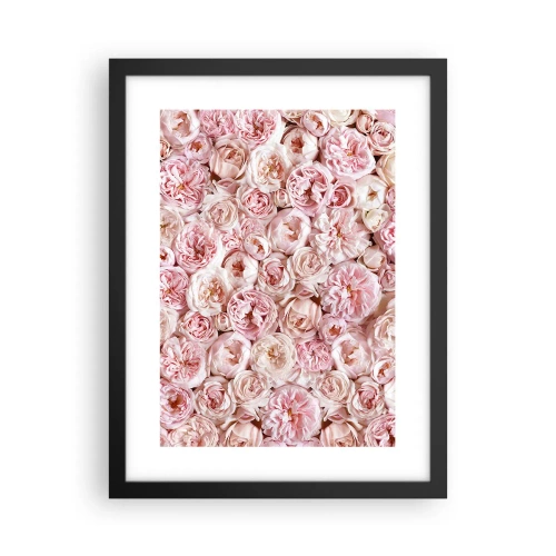 Pôster com moldura preta - Uma cama de rosas - 30x40 cm