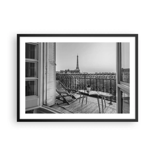 Pôster com moldura preta - Tarde de Paris - 70x50 cm