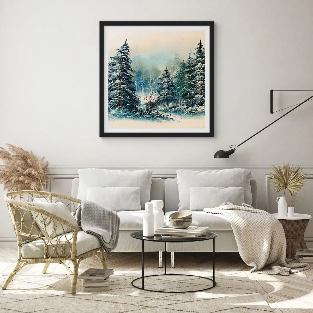 Pôster com moldura preta - Prontas para o Natal - 40x40 cm