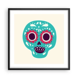 Pôster com moldura preta - Vida – diversão até a morte - 50x50 cm