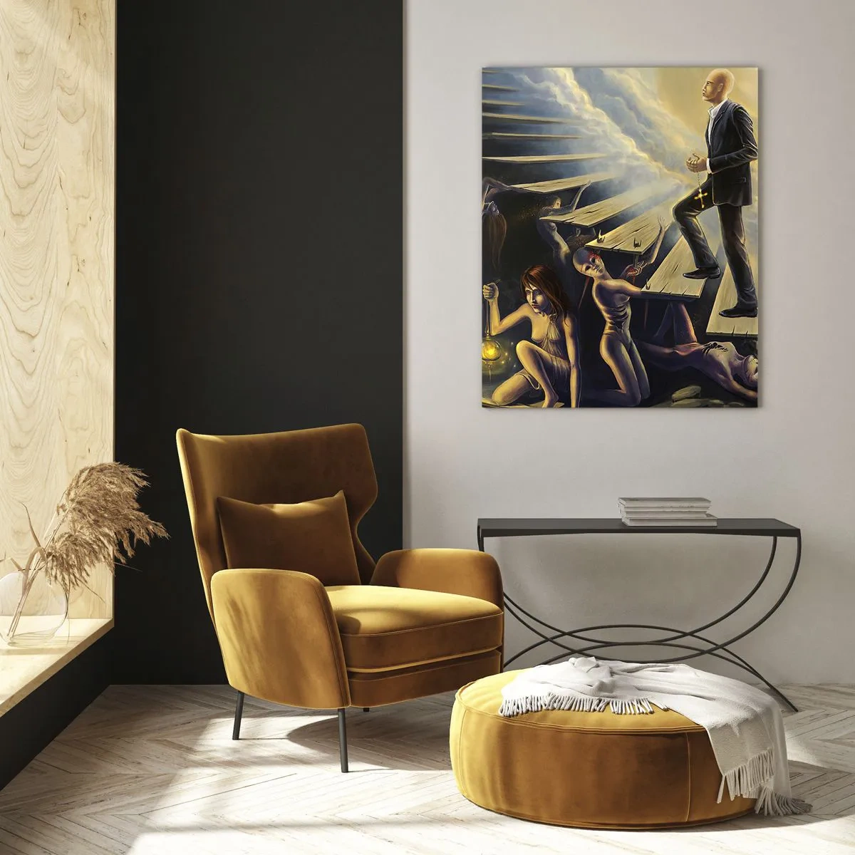 Quadro em vidro - A viagem de Dante à luz - 80x120 cm