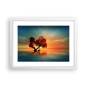 Pôster em moldura branca - A distância e o silêncio do mundo - 40x30 cm