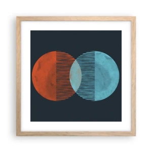 Pôster com moldura de carvalho claro - Fantasia astronómica - 40x40 cm