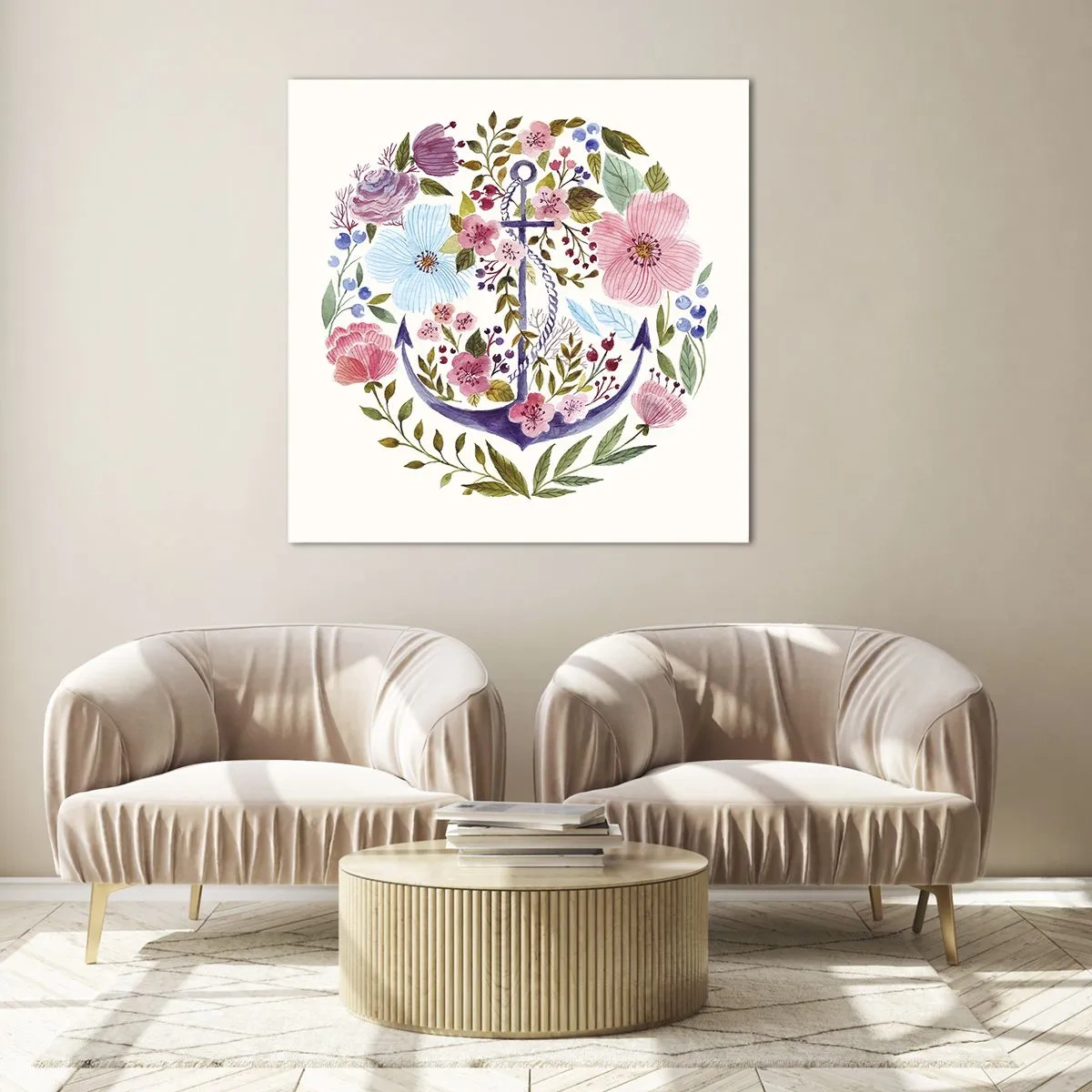 Quadro em vidro - O bom sonho de um marinheiro - 70x70 cm