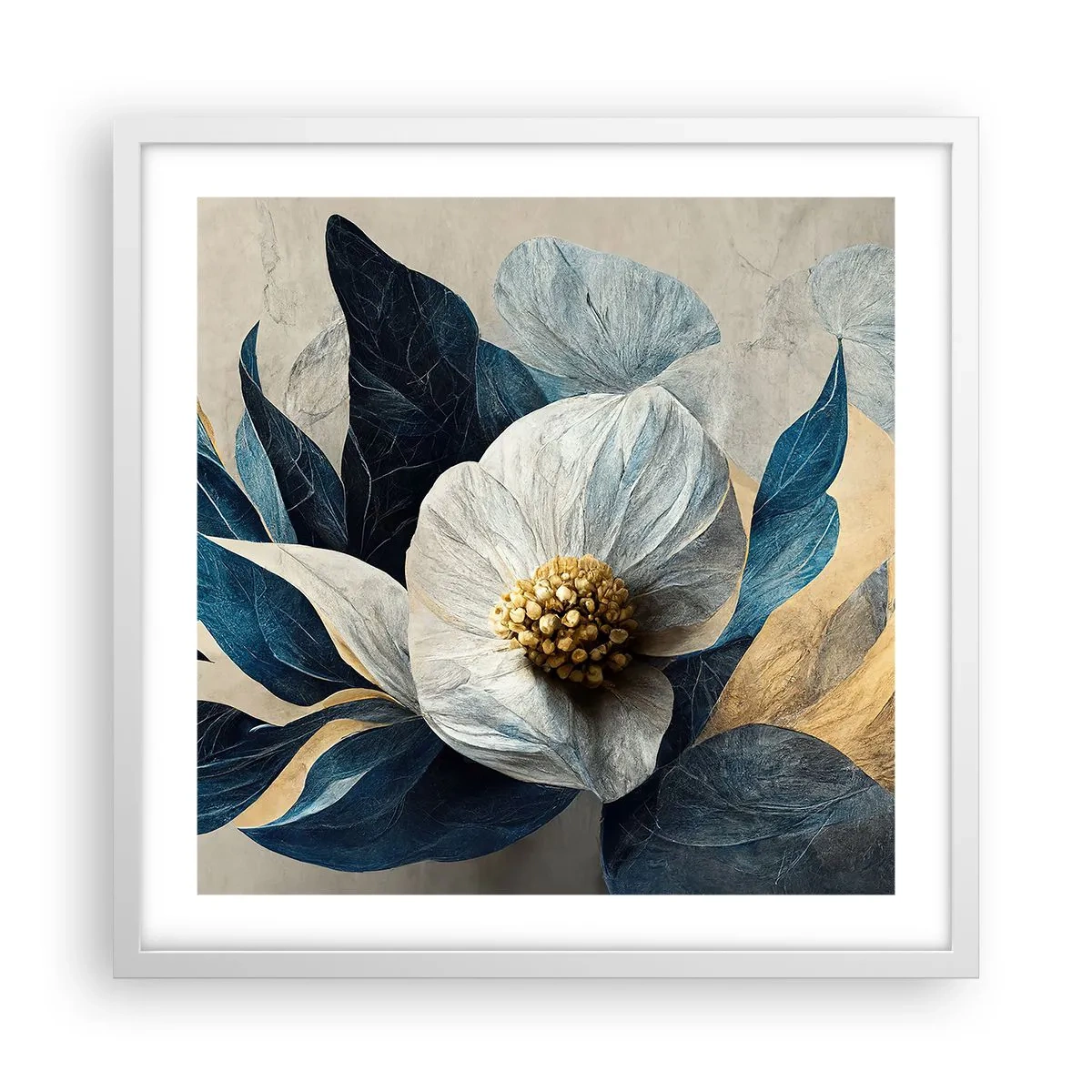 Pôster em moldura branca - Tem um coração de ouro - 50x50 cm