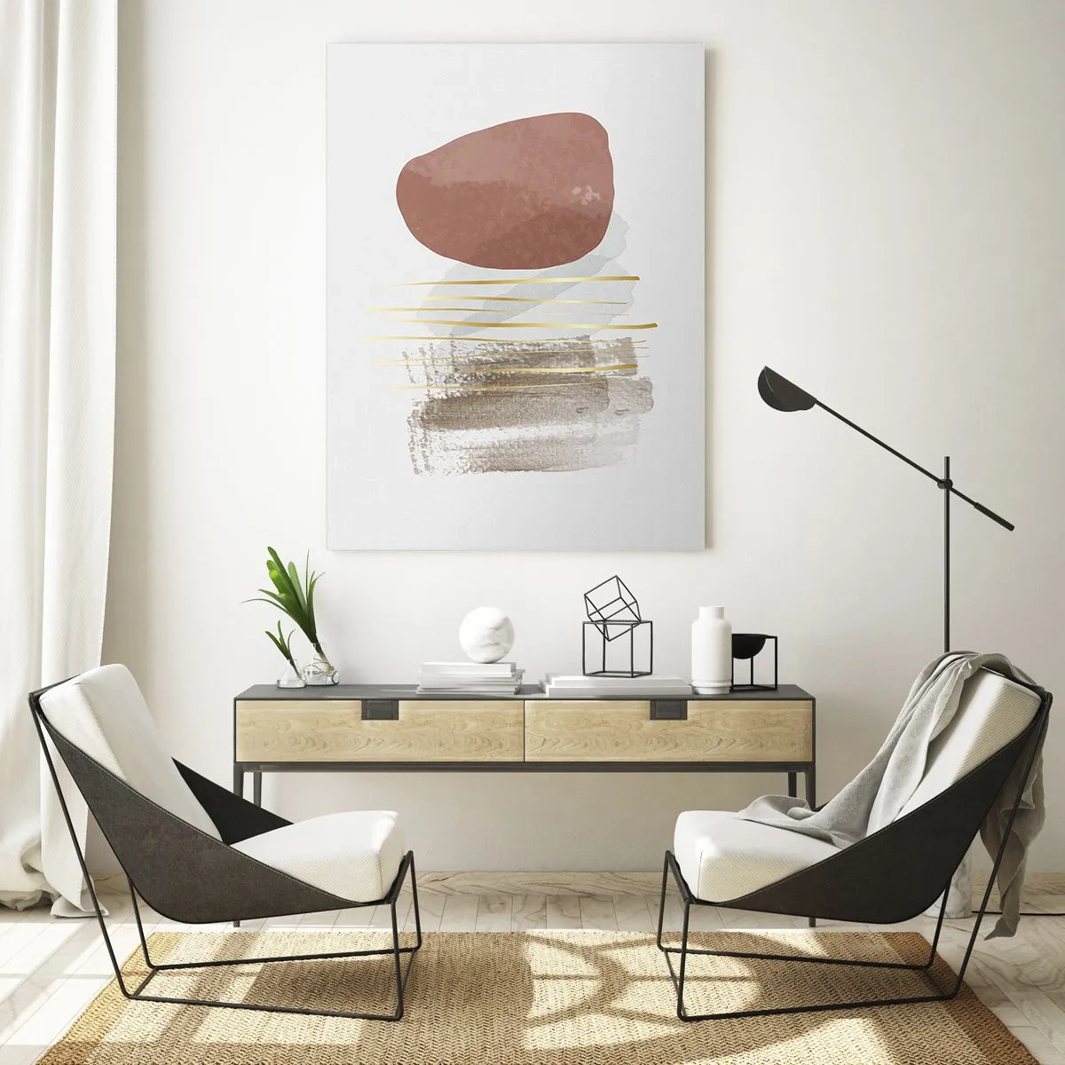 Quadro em vidro - Colunata abstrata - 50x70 cm