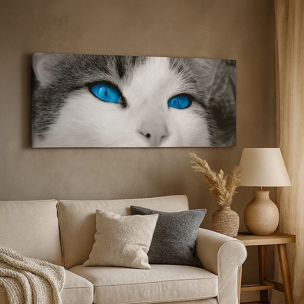 Quadro em tela - Raridade de olhos azuis - 30x30 cm