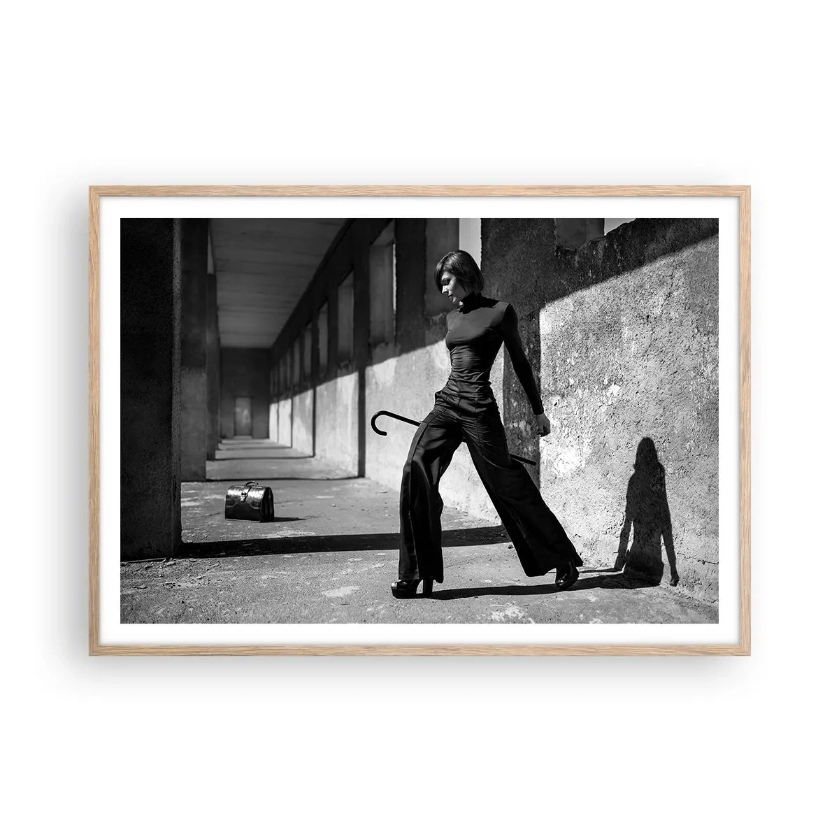 Pôster com moldura de carvalho claro - Elegância urbana - 100x70 cm