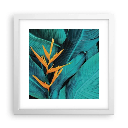 Pôster em moldura branca - Flor do Éden - 30x30 cm