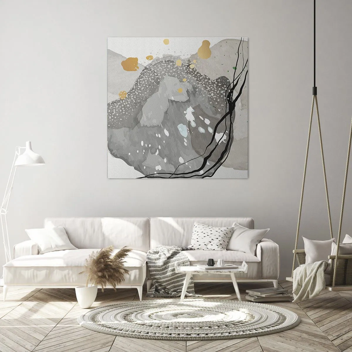 Quadro em tela - Composição orgánica - 40x40 cm