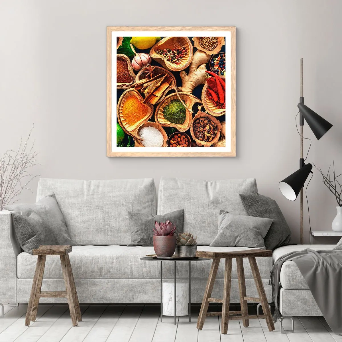 Pôster com moldura de carvalho claro - Leve o que quiser - 60x60 cm