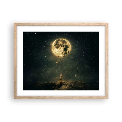 Pôster com moldura de carvalho claro - Aquele que roubou a lua - 50x40 cm