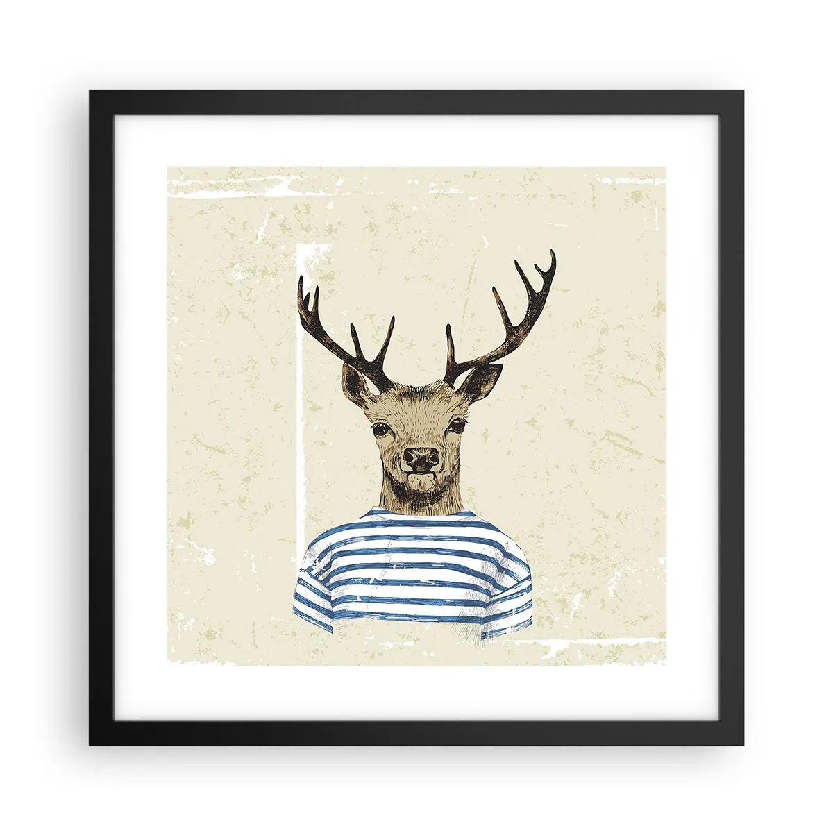 Pôster com moldura preta - Porque eu gosto de camisas listradas! - 40x40 cm