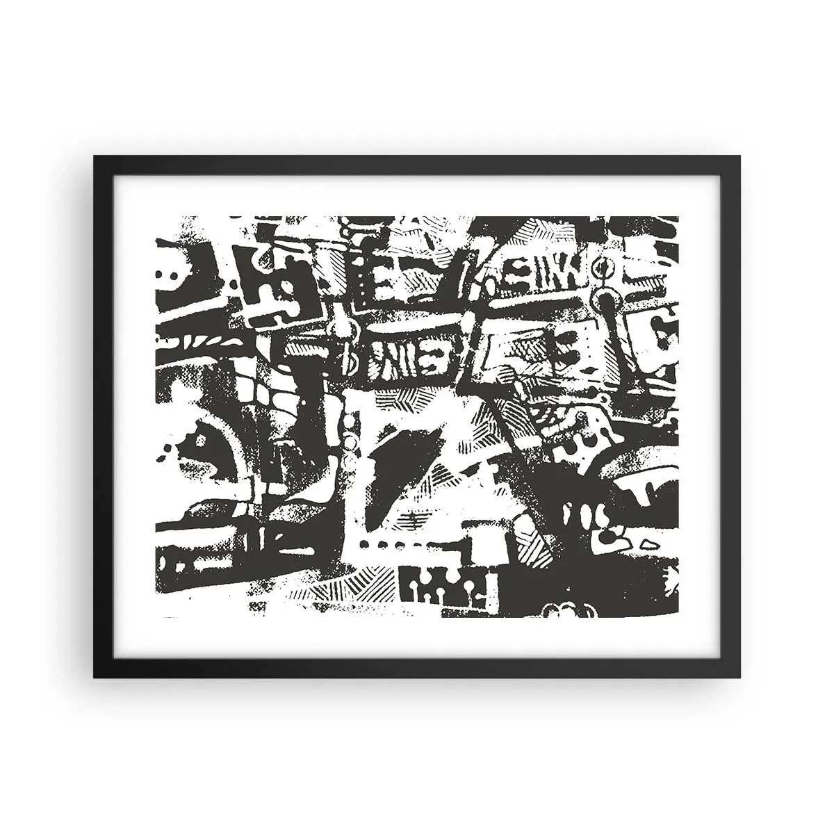 Pôster com moldura preta - Ordem ou caos? - 50x40 cm