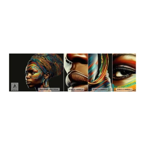 Amostra de Papel de Parede Standard Eco - Rainha africana - Turbante, Tribos, afro-americano - 100x30 cm