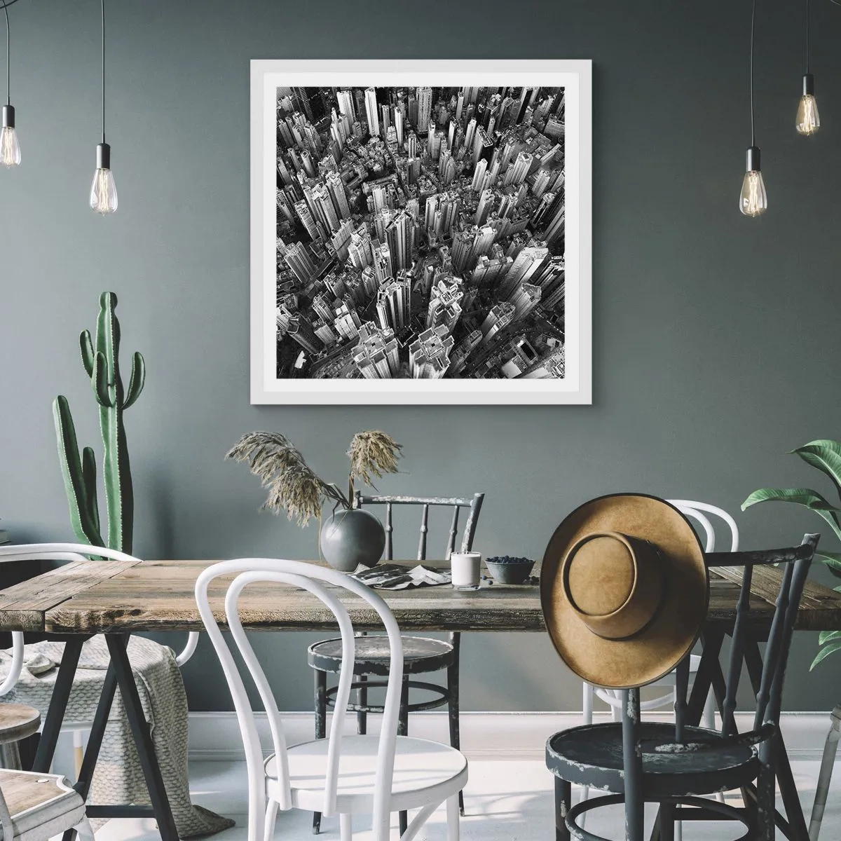 Pôster em moldura branca - Ainda mais alto e mais alto - 30x30 cm