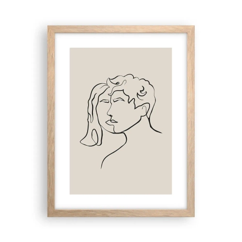 Pôster com moldura de carvalho claro - E fornou-se a união - 30x40 cm