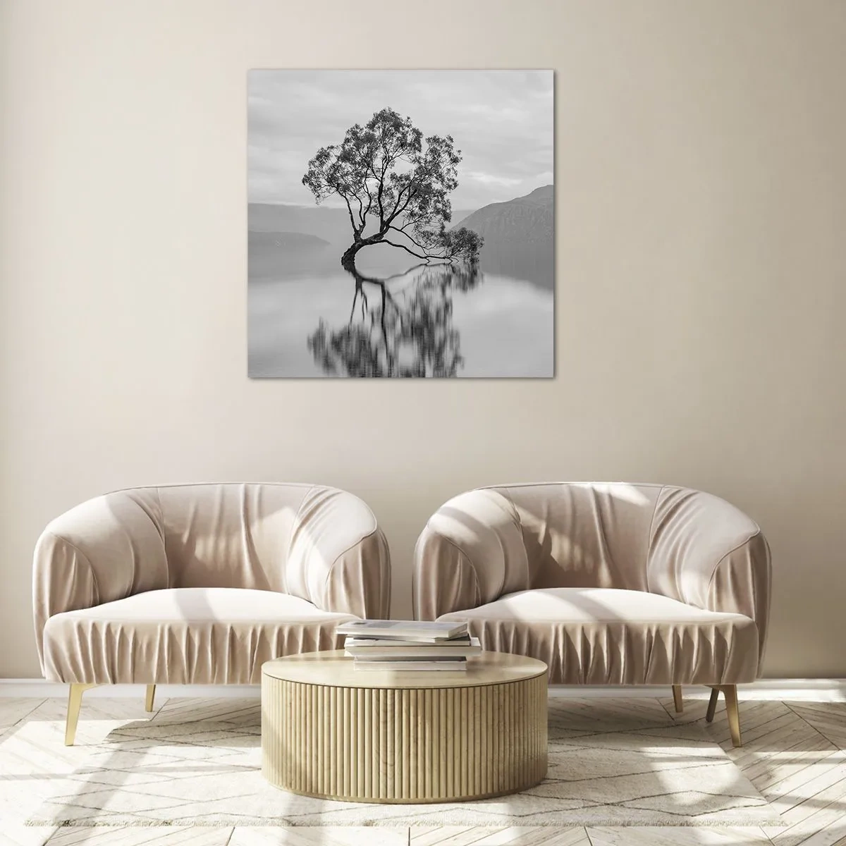 Quadro em vidro - Existe um país assim - 30x30 cm