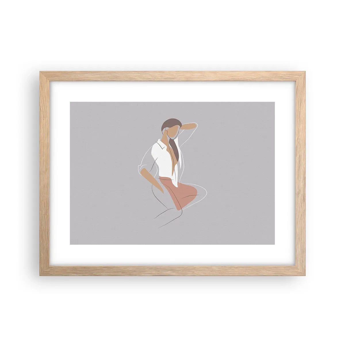 Pôster com moldura de carvalho claro - O esboço do encanto - 40x30 cm