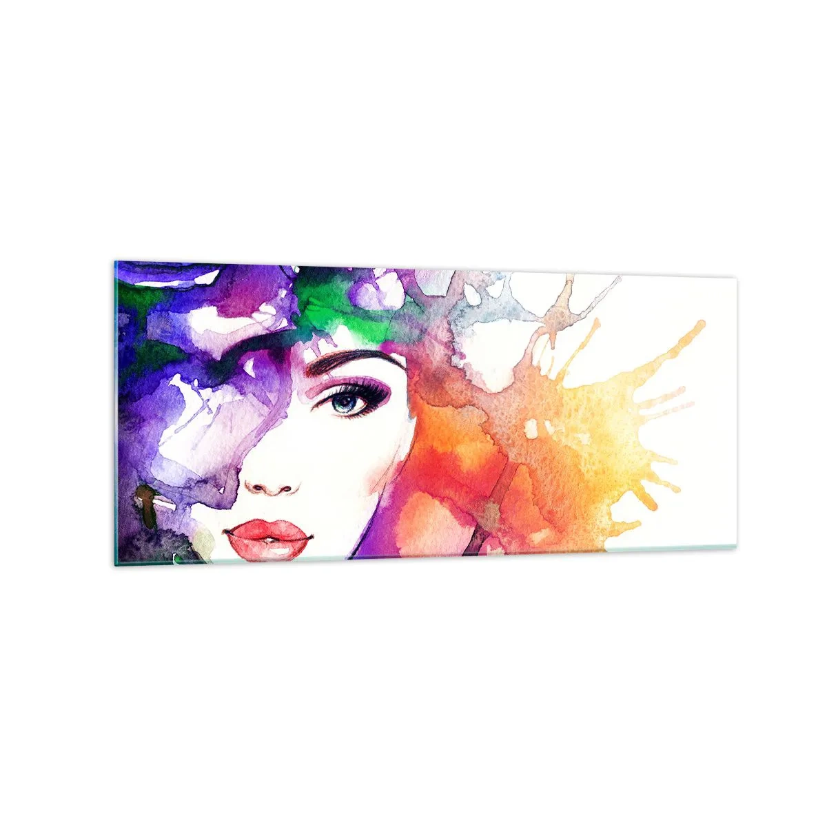Quadro em vidro - Com a cabeça nas nuvens - 120x50 cm